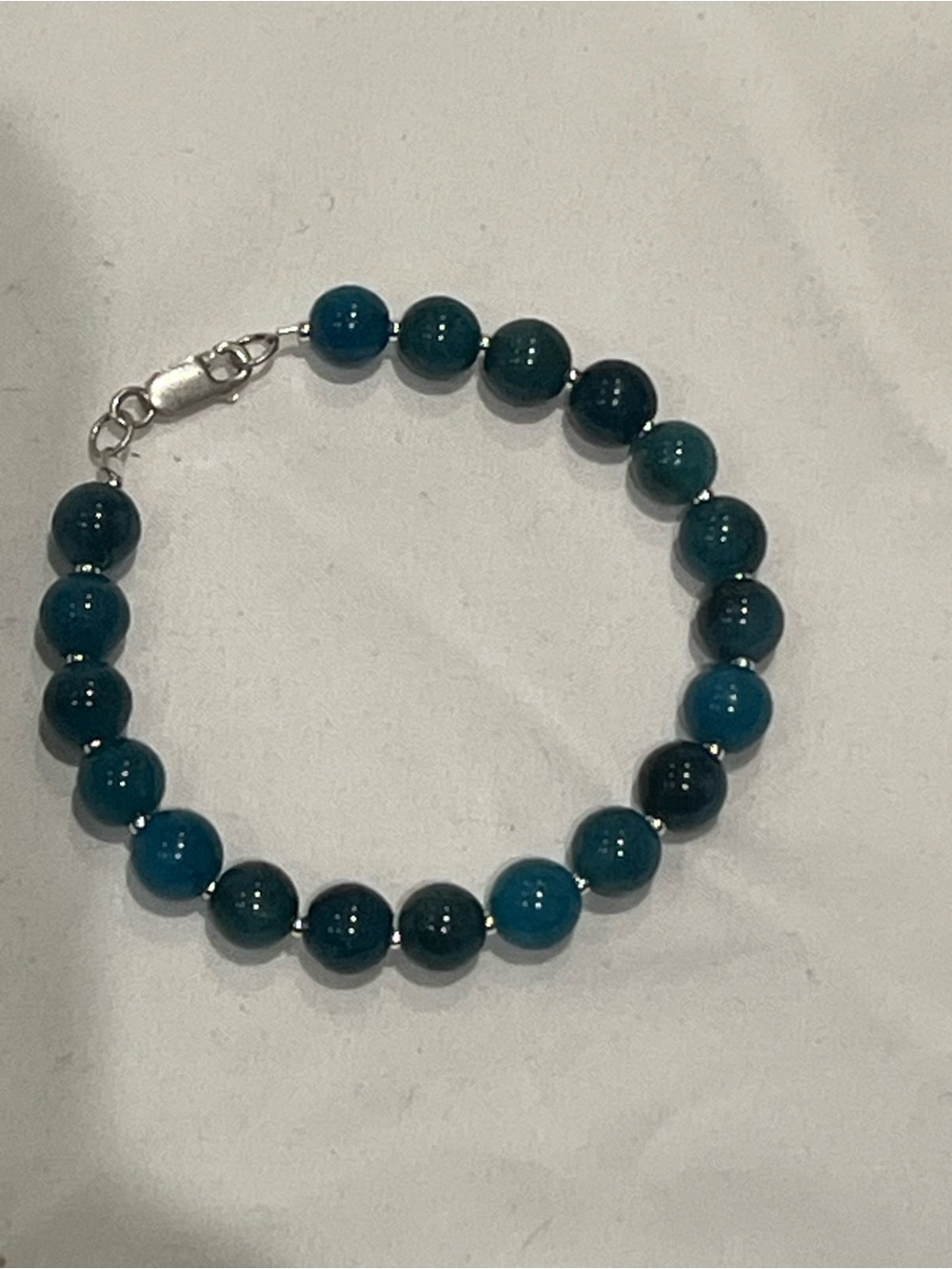 Blue apatite Sterling silver bracelet